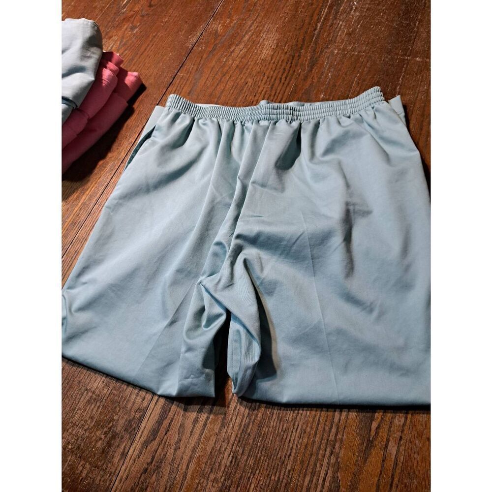 Size 14 Alfred Dunner Green Rear Elastic Waist Pull On Pants with Pockets - Picture 3 of 3